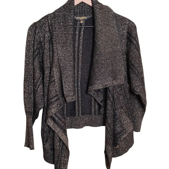 Rocawear Vintage Black and Gold Shimmer Cardican, Small - Picture 12 of 12